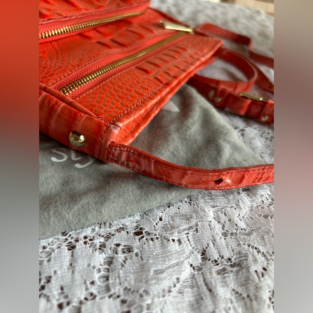 Brahmin Melbourne Croc-Embossed Tilda Crossbody Bag & Wallet Set Pimento Color - Picture 5 of 8